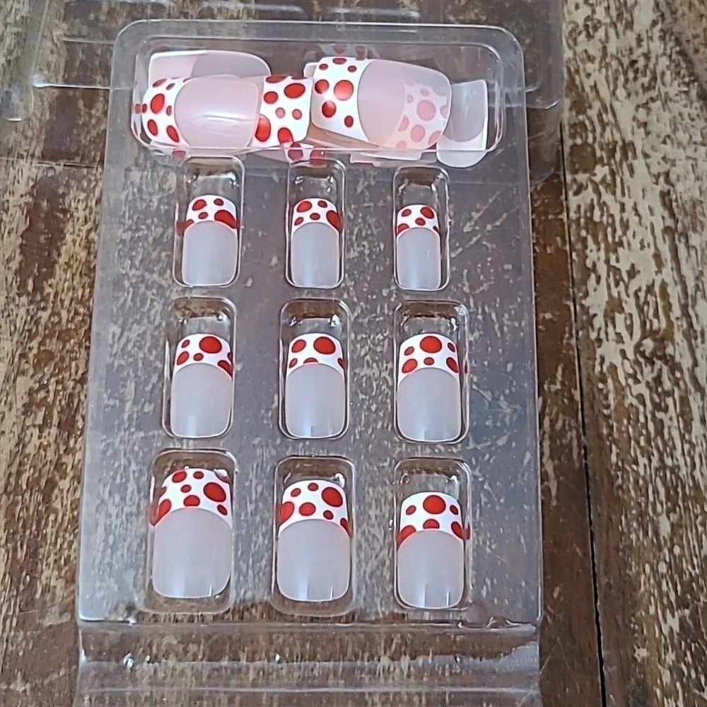 2/$16 Polka-dot French Manicure Press On Nails